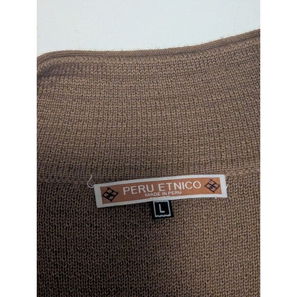 Peru Etnico Womens 100% Baby Alpaca Cardigan Sweater Large Shawl Neck - Picture 9 of 10